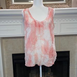 Banana Republic Pink/Blush/White Silk Sleeveless Top